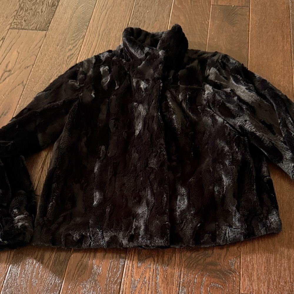 Kasper Luxe Black Teddy Jacket